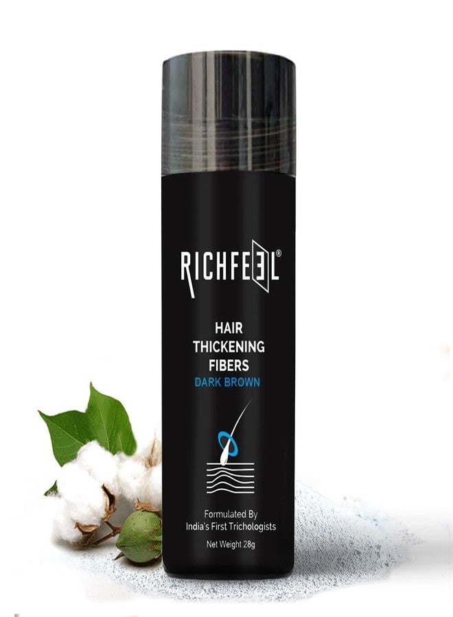Richfeel Hair Thickening Fibers (Brown 28gm) | Hair Fiber For Thin & Fine Hair | Hair Thick Fiber For Men & Women (Pack of 1) - Image 1