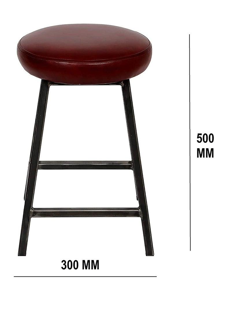 INDIAN DECOR INDIAN DECOR 38779 Classic Industrial Cushioned StoolBreakfast Stool with Thick Cushioned Seat Height 500 mm  - Image 2