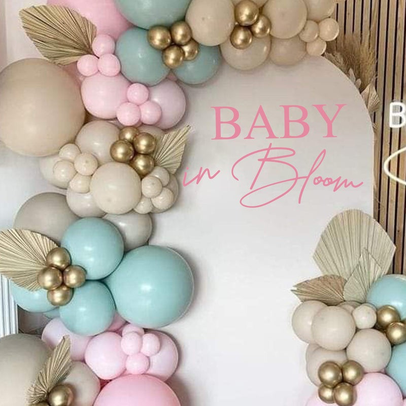 VANGNING Baby in Bloom Shower Decal Sign - Gender Reveal Girl Or Boy Decoration, In Bloom Sign for Arch Backdrop (Pink Decal) - Image 5
