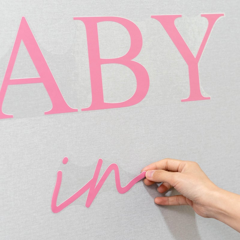 VANGNING Baby in Bloom Shower Decal Sign - Gender Reveal Girl Or Boy Decoration, In Bloom Sign for Arch Backdrop (Pink Decal) - Image 4