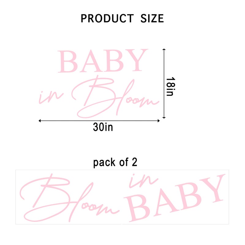 VANGNING Baby in Bloom Shower Decal Sign - Gender Reveal Girl Or Boy Decoration, In Bloom Sign for Arch Backdrop (Pink Decal) - Image 2
