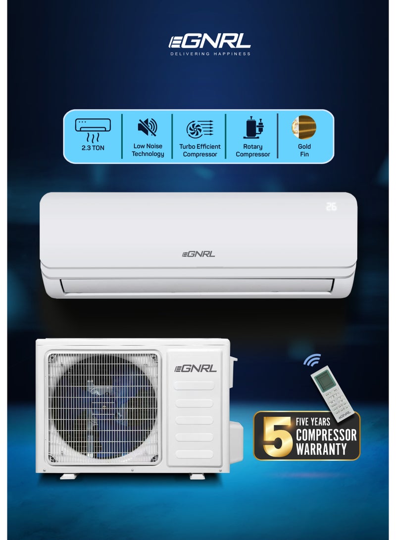 EGNRL Split Air Conditioner T3 28000 BTU Rotary Compressor, Gold Fin, 4-Way Airflow, Sleep Mode, Hidden Display - 3700 W EG30TN white - Image 1