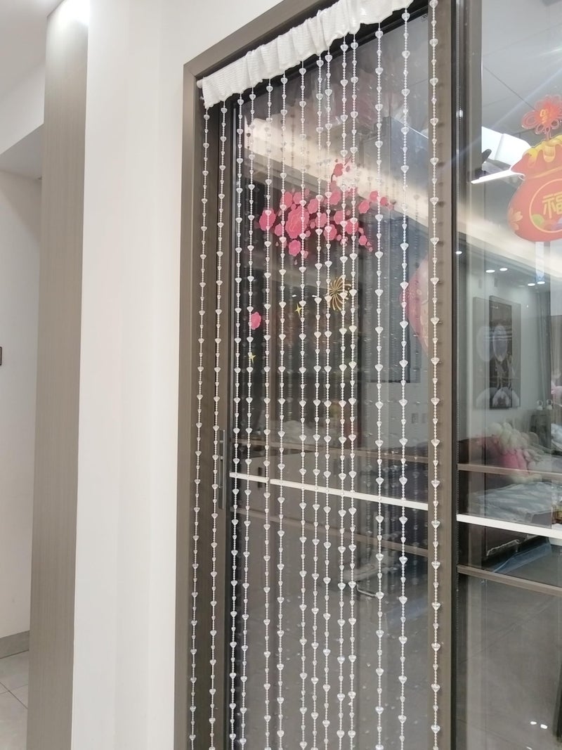 ave split Beaded Curtain Doorways Acrylic Hanging Door Beads String Curtains Tassel Room Divider Screen Decor for Doorway Window Living Room Wedding 053dzs (Shiny Transparent) - Image 5
