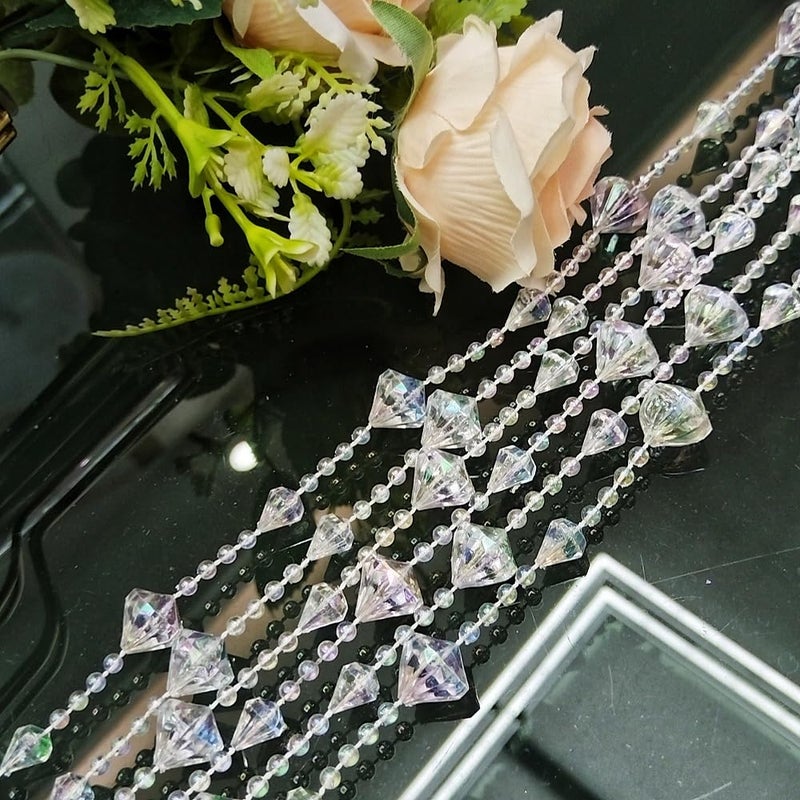 ave split Beaded Curtain Doorways Acrylic Hanging Door Beads String Curtains Tassel Room Divider Screen Decor for Doorway Window Living Room Wedding 053dzs (Shiny Transparent) - Image 4