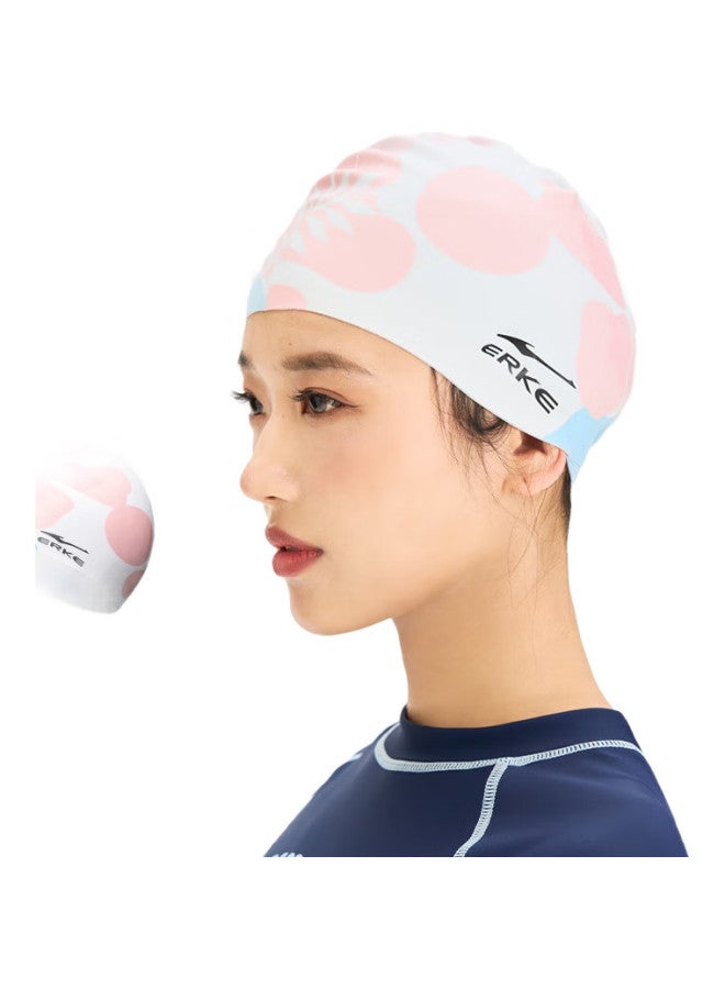 ERKE Swimming Cap, Printed Silicone Cap, Suitable For Adults, Unisex, Professional High-Elastic Ear Protection, Comfortable, Long Hair, Non-Constricting, Swimming Cap - Image 1