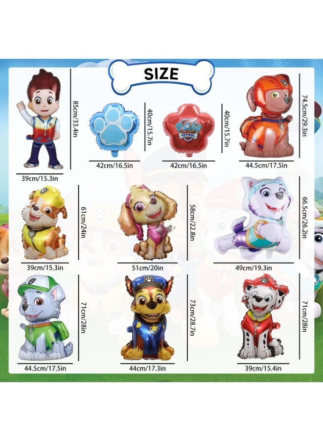 ILovhaprty PAW Patrol Foil Balloon Set – 10 PCS Puppy Dog Balloons, PAW Patrol Birthday Party Decoration Supplies, PAW Patrol Character Balloons for Kids Party Favors - Image 2