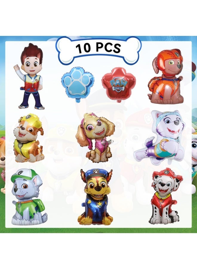 ILovhaprty PAW Patrol Foil Balloon Set – 10 PCS Puppy Dog Balloons, PAW Patrol Birthday Party Decoration Supplies, PAW Patrol Character Balloons for Kids Party Favors - Image 3