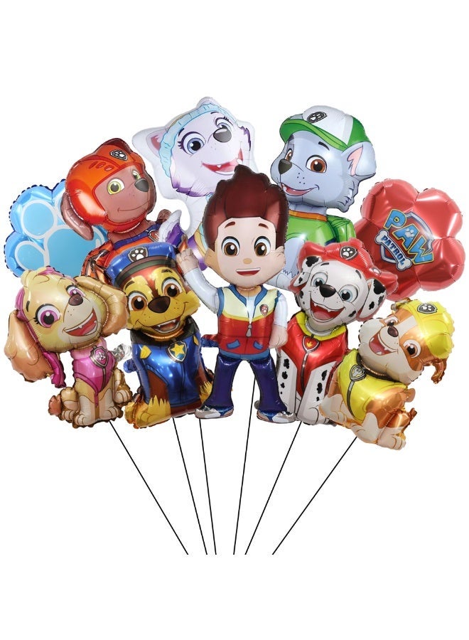 ILovhaprty PAW Patrol Foil Balloon Set – 10 PCS Puppy Dog Balloons, PAW Patrol Birthday Party Decoration Supplies, PAW Patrol Character Balloons for Kids Party Favors - Image 1