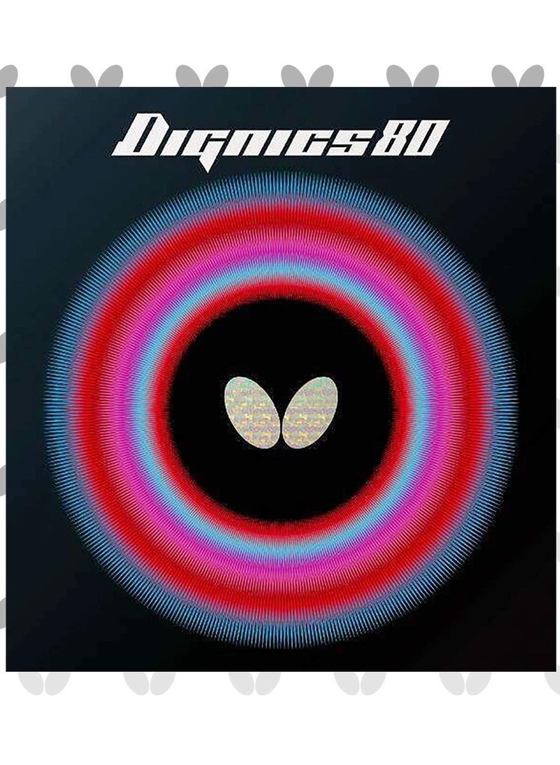 BUTTERFLY Butterfly Dignics 80 Table Tennis Rubber Inverted Professional Butterfly Table Tennis Rubber Black (2.1mm) 4906901200166  - Image 1