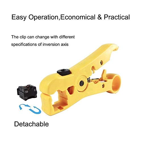 Gaobige Coaxial Compression Tool Coax Cable Crimper Kit Adjustable rg6 rg59 rg11 75-5 75-7 Coaxial Cable Stripper with 10pcs RG6 F Compression Connectors - Blue - Image 5