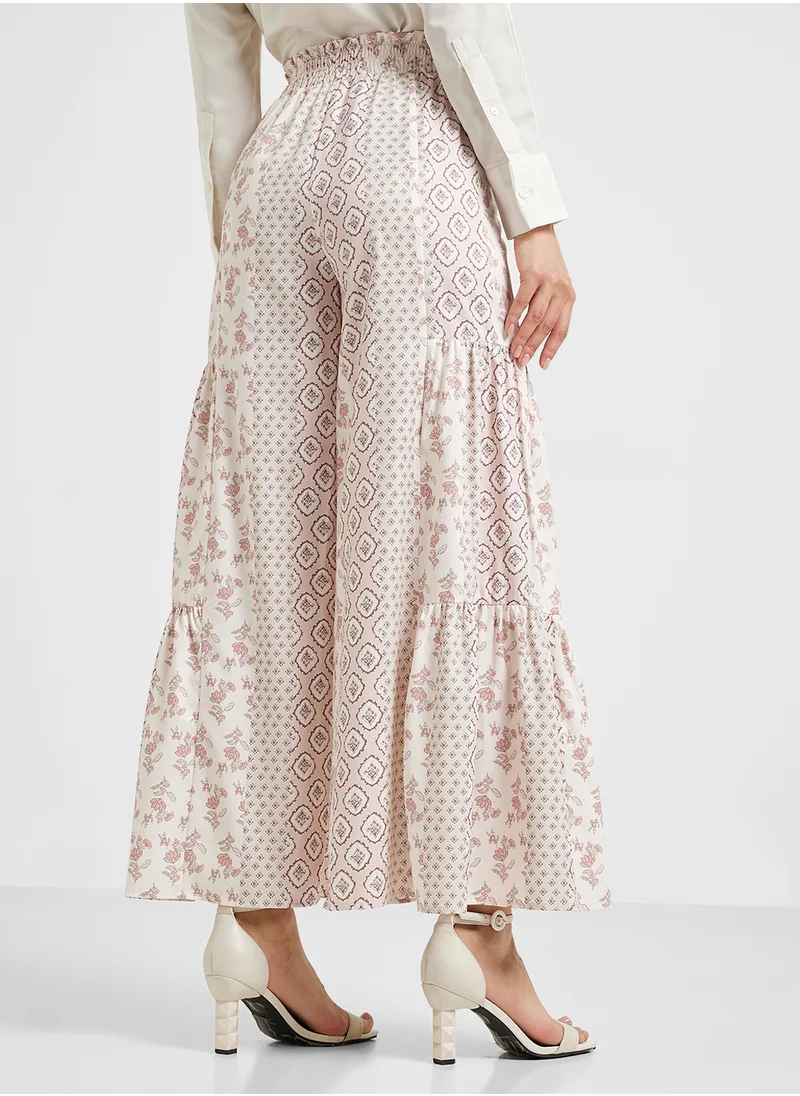 Khizana Printed Pants With Wiast Tie Up
