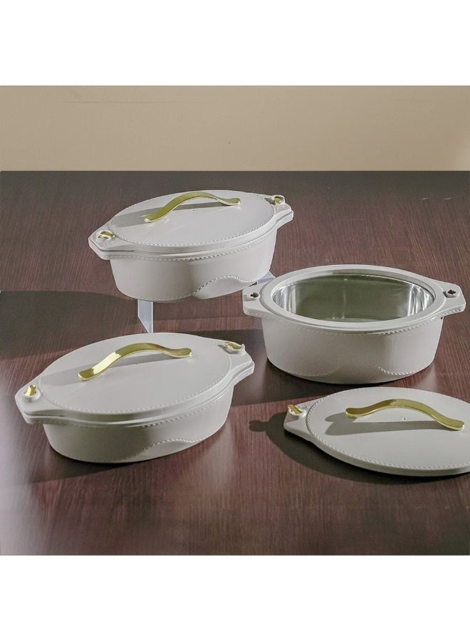 JAYPEE Princeton 3-Piece Casserole Set - 2000ml, 2500ml, 3000ml | Insulated Hot Pot | Durable ABS & Stainless Steel | Elegant Kitchen Serveware - Image 1