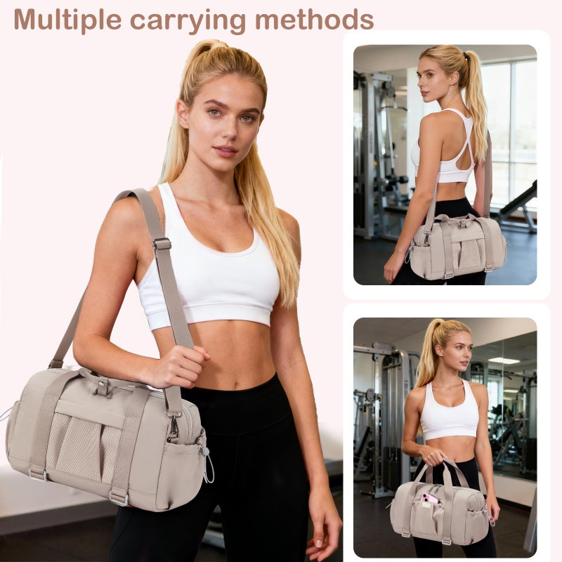 LEDAOU Small Gym Bag for Women, Mini Duffle Bag with Yoga Mat Holder Lightweight Carry On Sports Bag with Separate Shoe Pocket & Wet Pocket Duffel Bags Dance Yoga Workout Bag - Image 2