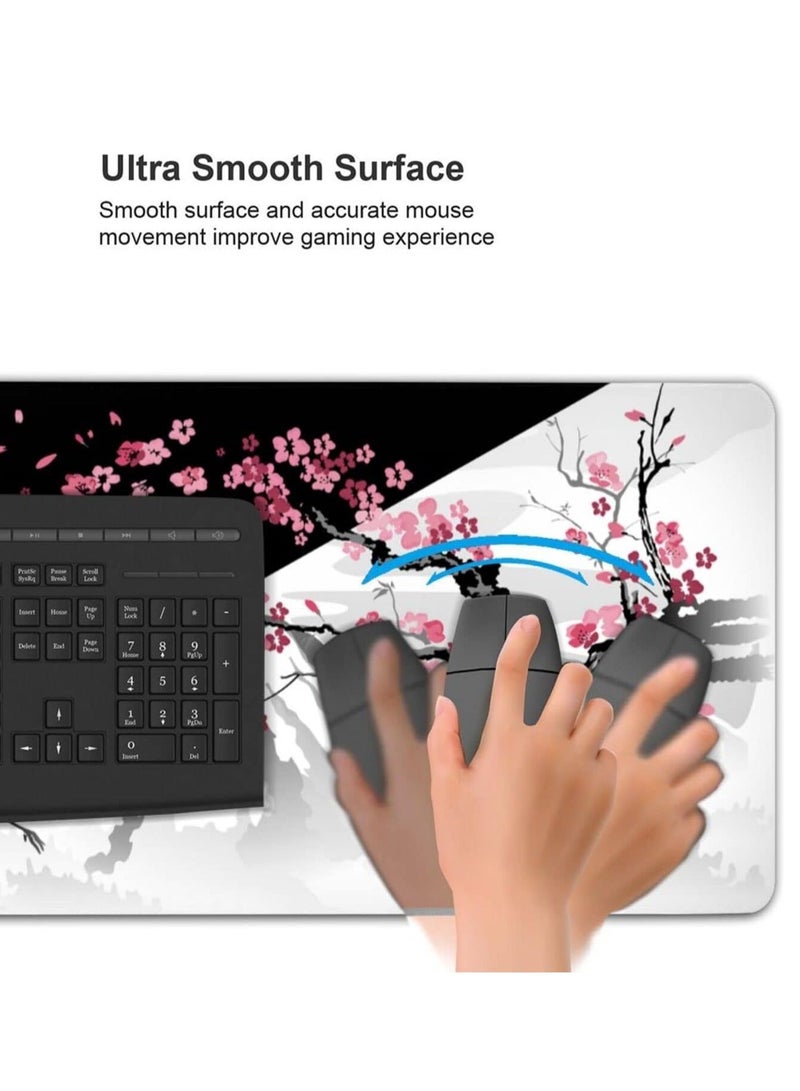 Japanese Black and White Gaming Mouse Pad Mat XL Size Anti Slip Base – Speed Edition | 70 X 30 cm - Image 4