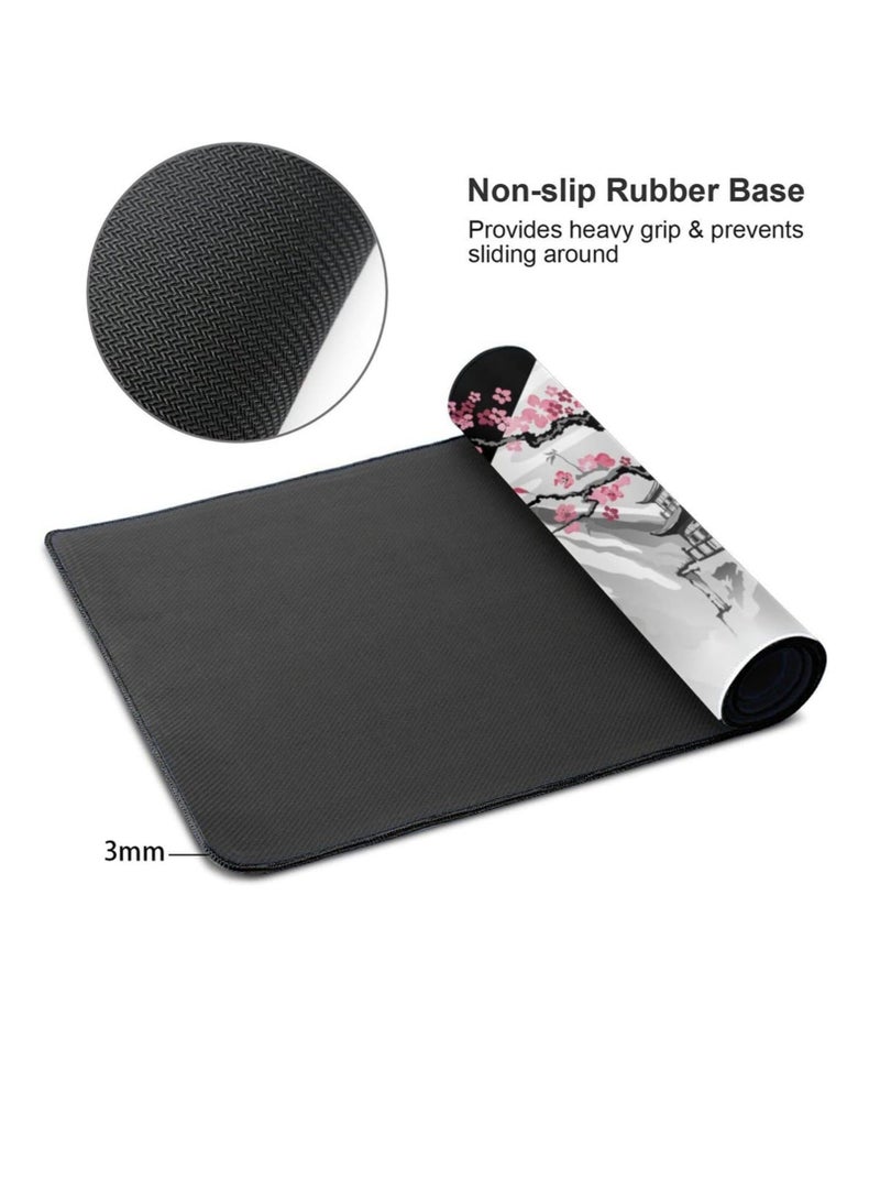 Japanese Black and White Gaming Mouse Pad Mat XL Size Anti Slip Base – Speed Edition | 70 X 30 cm - Image 3