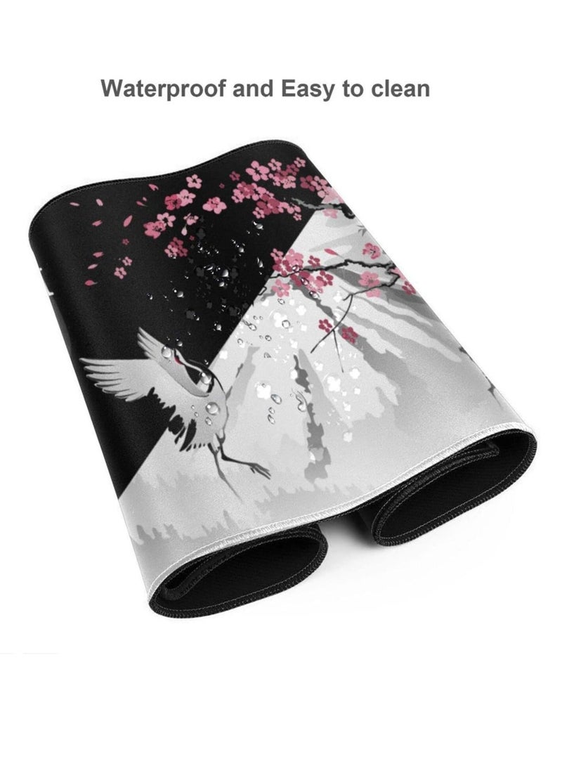 Japanese Black and White Gaming Mouse Pad Mat XL Size Anti Slip Base – Speed Edition | 70 X 30 cm - Image 2