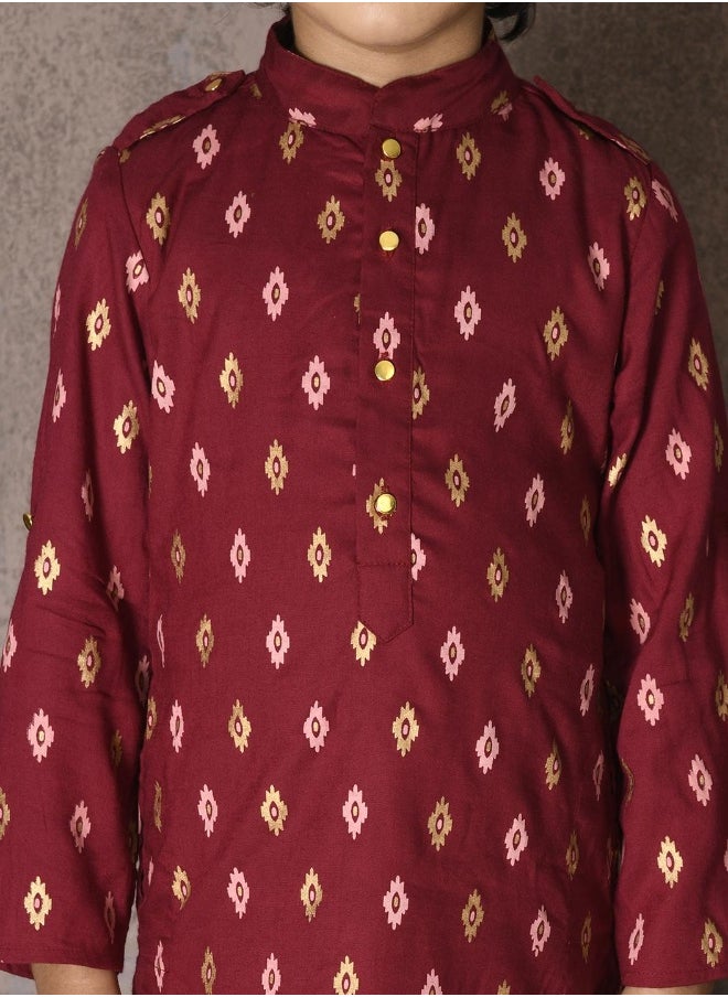 LILPICKS - Bandhani Print Kurta with Dhoti Set - Image 1
