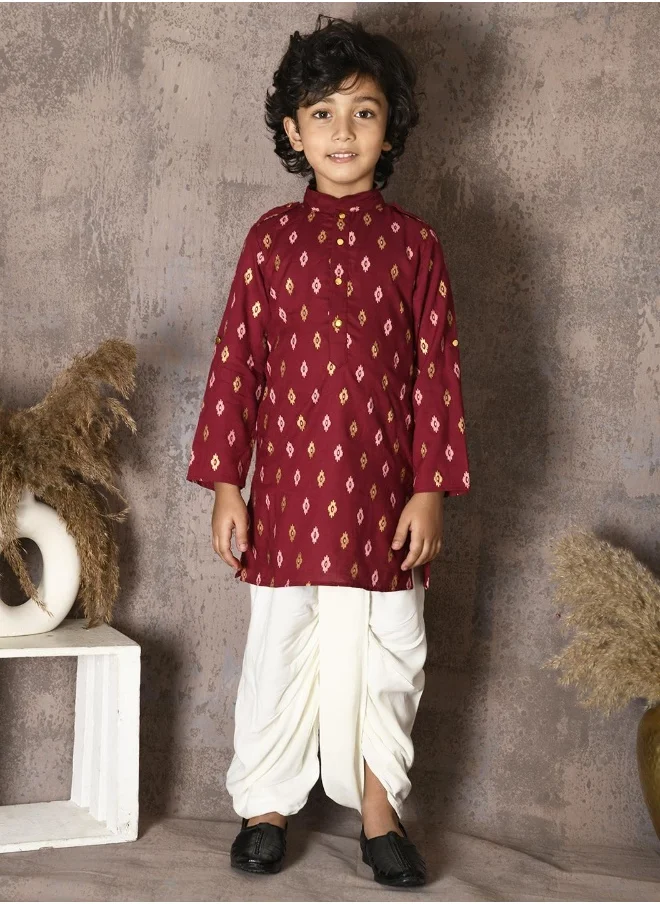 LILPICKS Bandhani Print Kurta with Dhoti Set