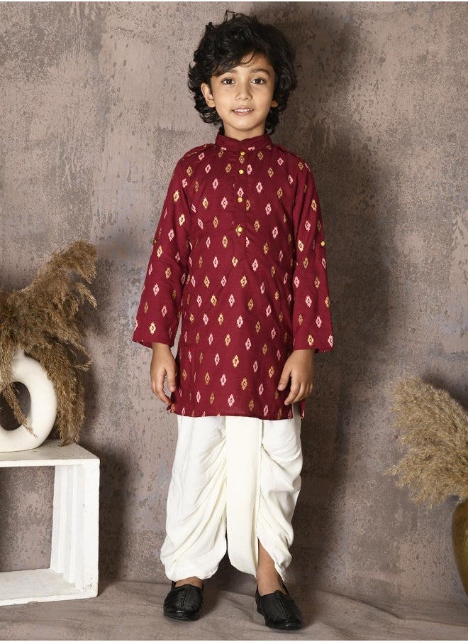 LILPICKS - Bandhani Print Kurta with Dhoti Set - Image 1