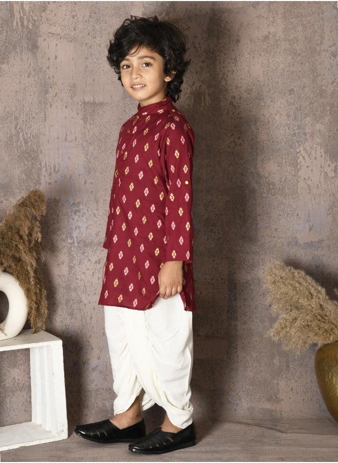 LILPICKS - Bandhani Print Kurta with Dhoti Set - Image 1