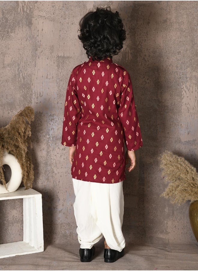 LILPICKS - Bandhani Print Kurta with Dhoti Set - Image 1