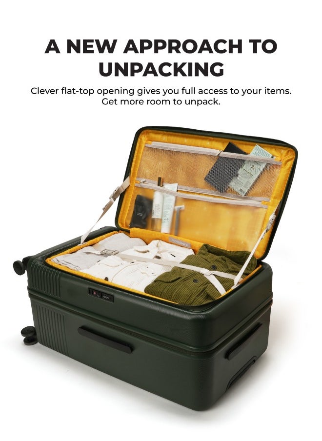 Mokobara MOKOBARA The Access Trunk Large Luggage Expandable 8 Hinomoto Wheels TSA Lock Trolley for Travels (Green)  - Image 3