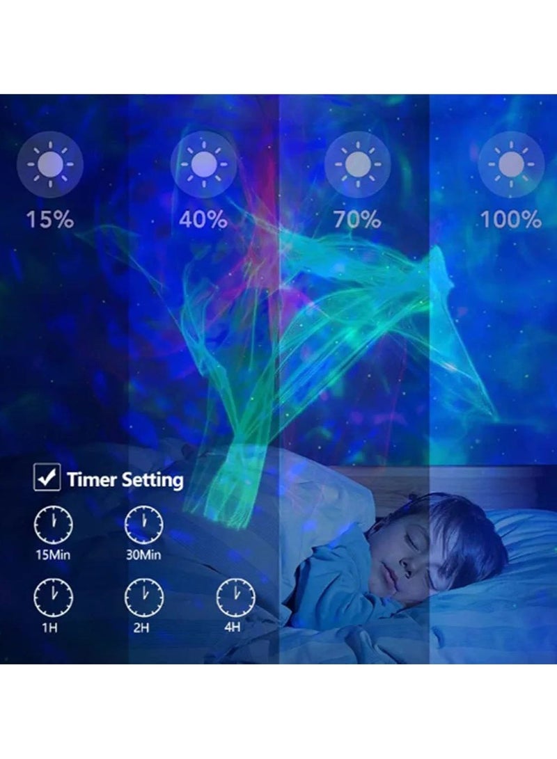Galaxy Star Projector 3 in 1 LED Northern Lights Aurora Projector 6 White Noise Starry Moon Light with Bluetooth Speaker for Adult Kids Gift Bedroom Room Decor.