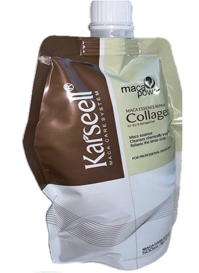 Karseell Collagen Hair Treatment Deep Repair Conditioning Argan Oil Collagen Hair Mask Essence for Dry Damaged Hair All Hair Types, Beige  - Image 1
