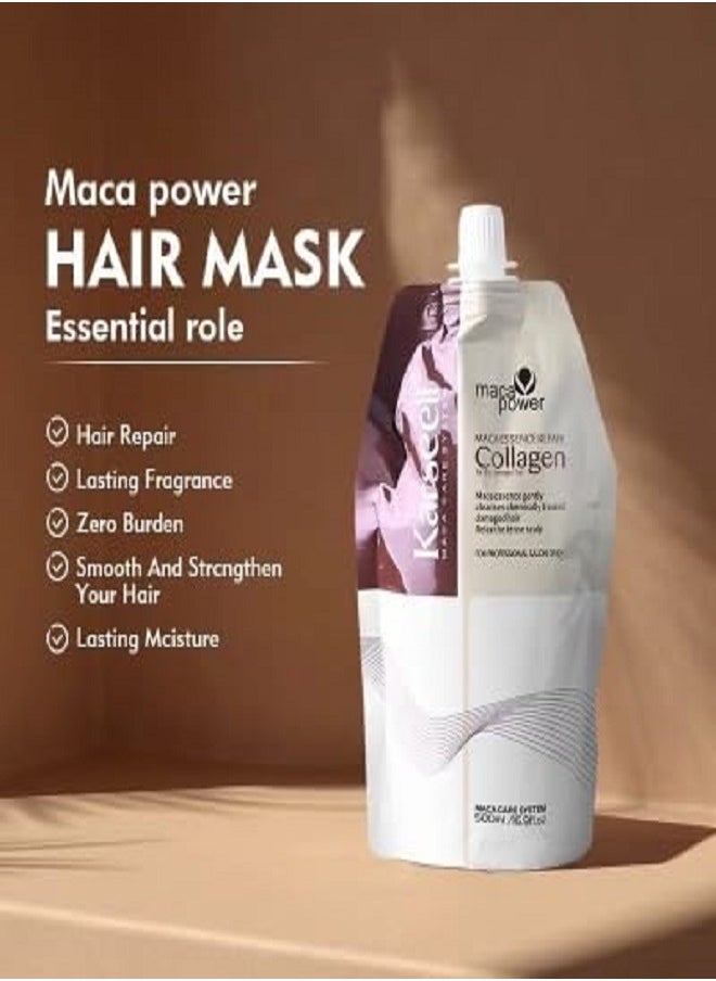 Karseell Collagen Hair Treatment Deep Repair Conditioning Argan Oil Collagen Hair Mask Essence for Dry Damaged Hair All Hair Types, Beige  - Image 3