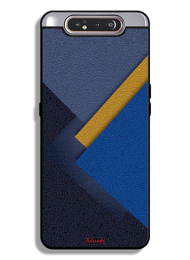 Tolwak Samsung Galaxy A80 Protective Case Cover Triangles Leather Shades Pattern - Image 1