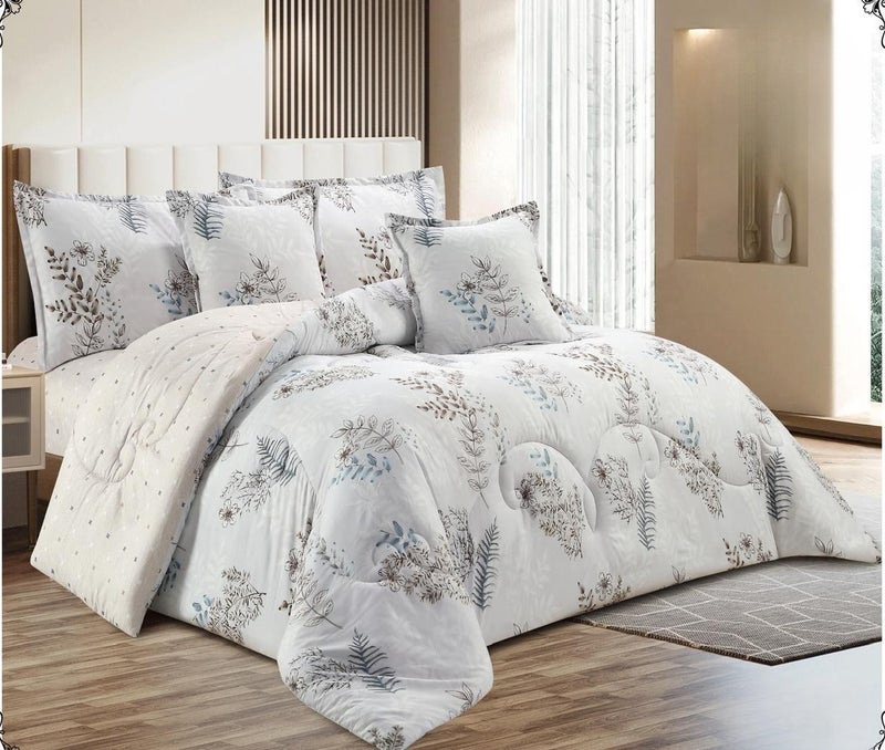 Luxurious duvet set with a soft leaf pattern