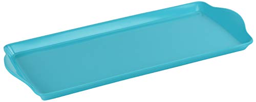 Reston Lloyd Melamine Plastic Tidbit Tray, BPA-Free, Food Safe, Multipurpose Platter Serving Tray, Bathroom/Table Organizer, Turquoise - Image 1
