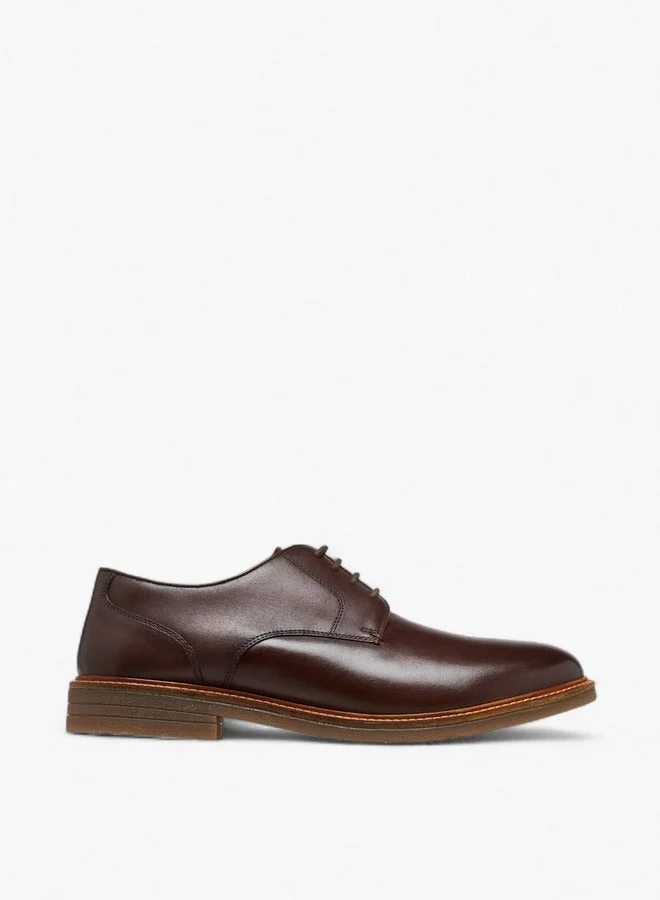 دوتشيني Men's Solid Lace-Up Derby Shoes
