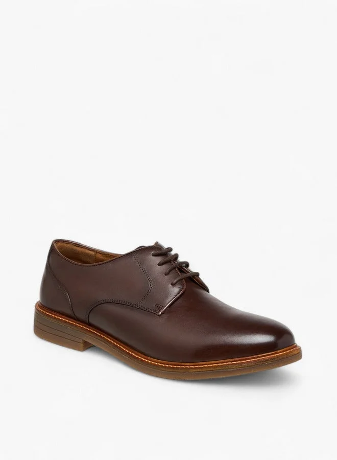 دوتشيني Men's Solid Lace-Up Derby Shoes