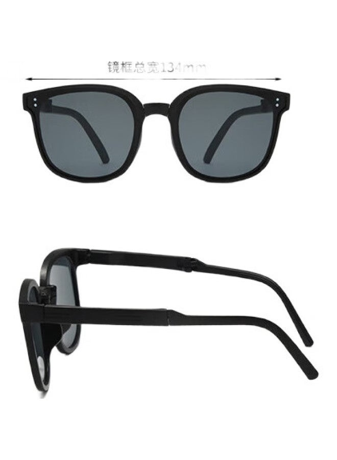 Bai Xiaoshe Folding Sunglasses For Children [Beige Frame With Tea-Colored Lenses] 3006 Boys And Girls Baby Uv Protection Sunglasses Glasses - Image 1