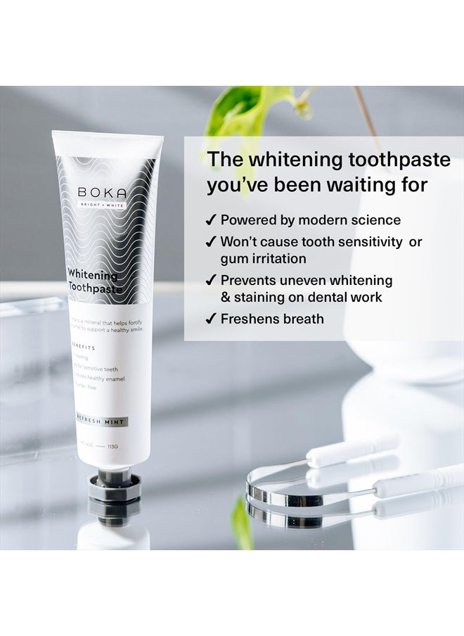 BOKA - Fluoride Free Toothpaste - Nano Hydroxyapatite, Remineralizing, Sensitive Teeth, Whitening - Dentist Recommended for Adult, Kids Oral Care - Refresh Mint Flavor, 4 Fl Oz 1Pk - Image 1