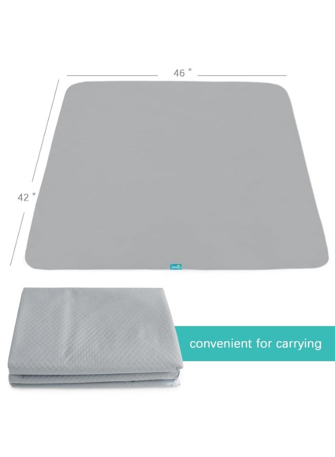 Biloban Splat Mat 2 Pack for Under High Chair & Arts & Crafts & Eating Mess, Waterproof 42''×46'' Baby Playtime Anti-Slip High Chair Mat for Floor or Table, Reusable & Portable Splash Mat Grey - Image 4