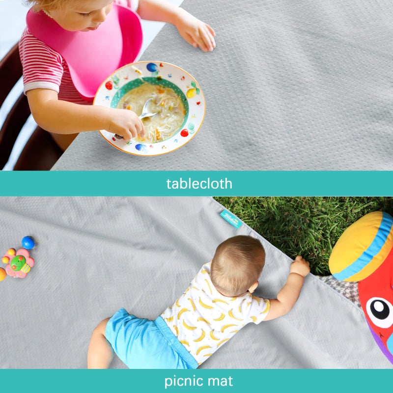 Biloban Splat Mat 2 Pack for Under High Chair & Arts & Crafts & Eating Mess, Waterproof 42''Ã—46'' Baby Playtime Anti-Slip High Chair Mat for Floor or Table, Reusable & Portable Splash Mat - Image 4