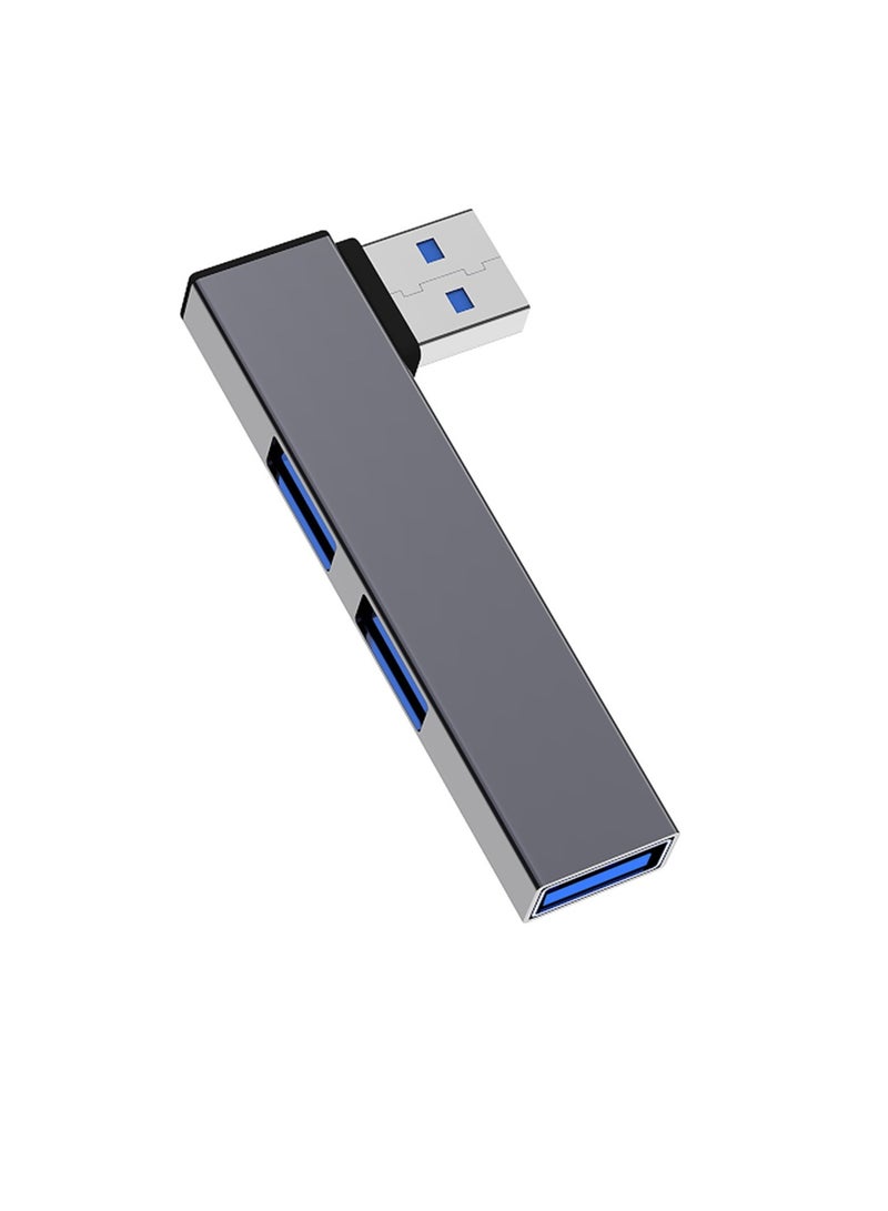 AROAQ 3 In 1 USB Hub, Compact And Portable Extension Hub Port, Durable High Speed USB Splitter Hub, Fast Heat Dissipation USB Extender For Work, Travel, School, Office, (Grey USB To 3 USB) - Image 1