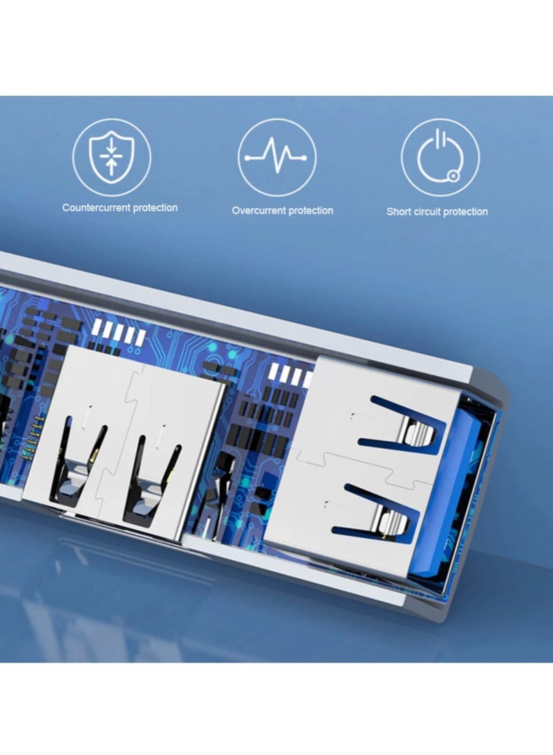 AROAQ 3 In 1 USB Hub, Compact And Portable Extension Hub Port, Durable High Speed USB Splitter Hub, Fast Heat Dissipation USB Extender For Work, Travel, School, Office, (Grey USB To 3 USB) - Image 2