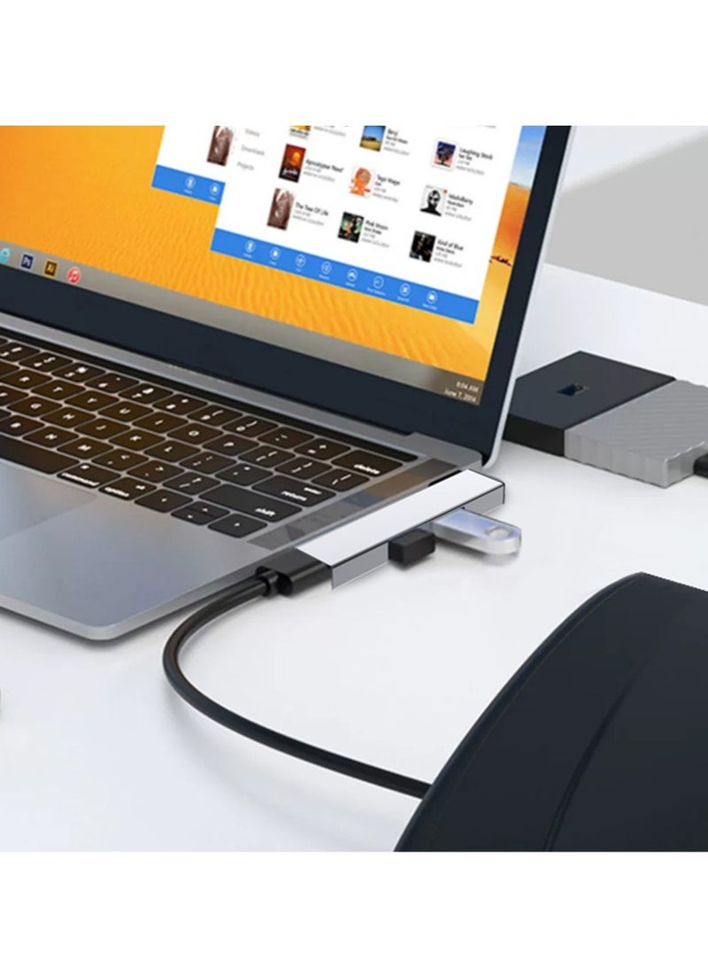 AROAQ 3 In 1 USB Hub, Compact And Portable Extension Hub Port, Durable High Speed USB Splitter Hub, Fast Heat Dissipation USB Extender For Work, Travel, School, Office, (Grey USB To 3 USB) - Image 3