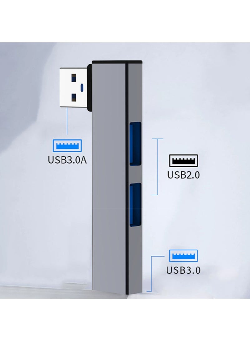 AROAQ 3 In 1 USB Hub, Compact And Portable Extension Hub Port, Durable High Speed USB Splitter Hub, Fast Heat Dissipation USB Extender For Work, Travel, School, Office, (Grey USB To 3 USB) - Image 4