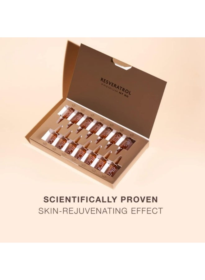 أم. أسام M. Asam Resveratrol Premium NT50 Face Serum Ampoules – Vegan 2-week Intensive Beauty Treatment to combat fine lines, crow’s feet & wrinkles, anti-aging facial care, 14x 0.067 FL Oz - Image 4