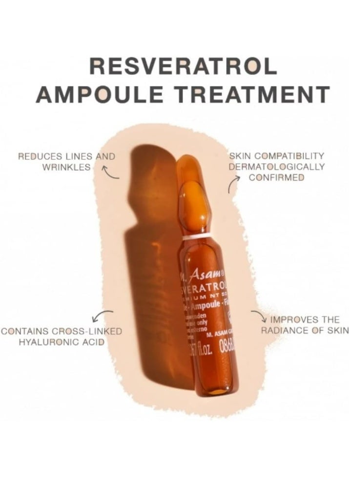 أم. أسام M. Asam Resveratrol Premium NT50 Face Serum Ampoules – Vegan 2-week Intensive Beauty Treatment to combat fine lines, crow’s feet & wrinkles, anti-aging facial care, 14x 0.067 FL Oz - Image 5