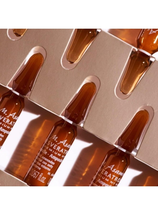 أم. أسام M. Asam Resveratrol Premium NT50 Face Serum Ampoules – Vegan 2-week Intensive Beauty Treatment to combat fine lines, crow’s feet & wrinkles, anti-aging facial care, 14x 0.067 FL Oz - Image 1