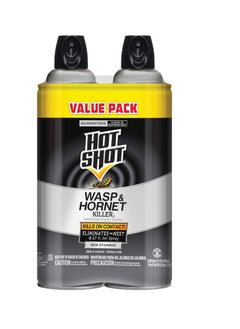 Hot Shot Wasp & Hornet Killer Spray For Insects Eliminates the Nest Sprays Up To 27 Feet 14 fl oz - 2 Pack  - Image 1