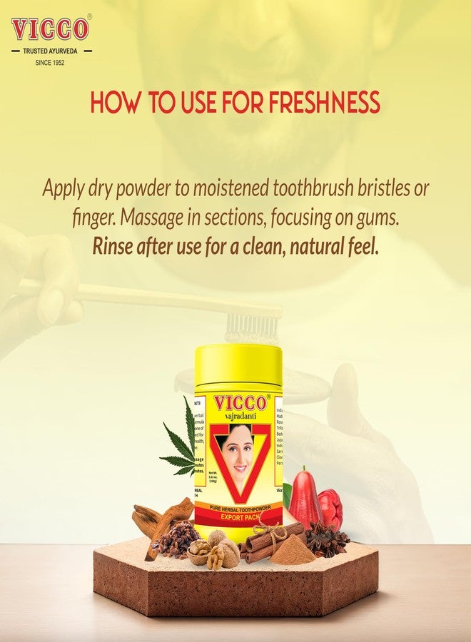 Vicco Vajradanti Herbal Tooth Powder, Classic Ayurvedic Blend with 18 Herbs & Barks, 3.53 oz (Pack of 2 - Image 4