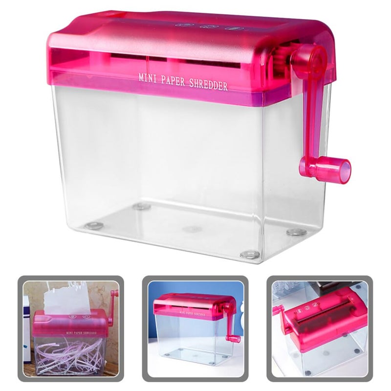 Manual Crank Paper Shredder Compact Home Office Use Shreds Receipts Documents - Image 5