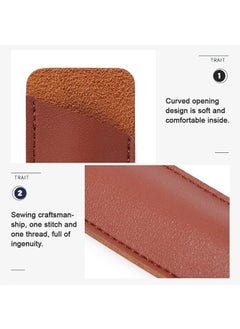 Generic Set of 5 PU Leather Pen Case Holder for Single, Vintage Handmade Fountain Pen Pouch, Protective Sleeve Cover for Pencil, Ballpoint Pen (Black,blue,White，Brown,Gray)  - Image 3