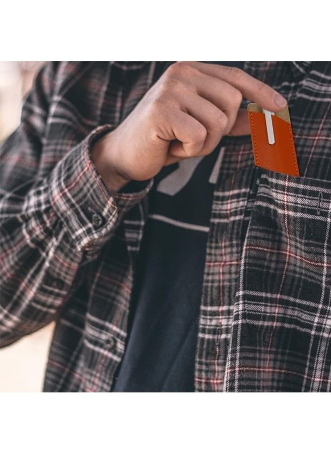 Generic مجموعة من 5 حاملات أقلام من جلد البولي يوريثان لحقيبة أقلام حبر فردية عتيقة مصنوعة يدويًا، غطاء حماية لأقلام الرصاص وقلم حبر جاف (أسود، أزرق، أبيض، بني، رمادي)  - Image 5